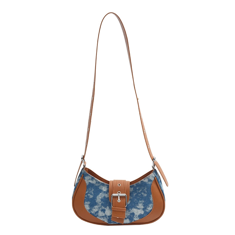 Women's Medium Pu Leather Color Block Streetwear Pillow Shape Zipper Underarm Bag