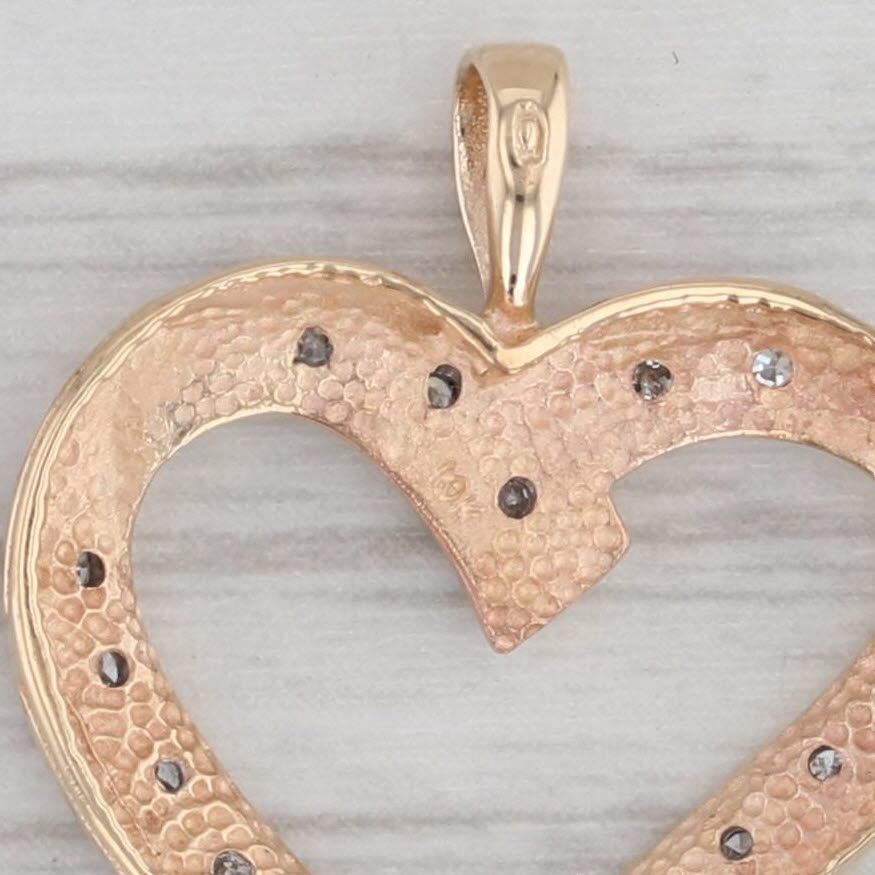 0.12ctw Diamond Heart Pendant 10k Yellow Gold