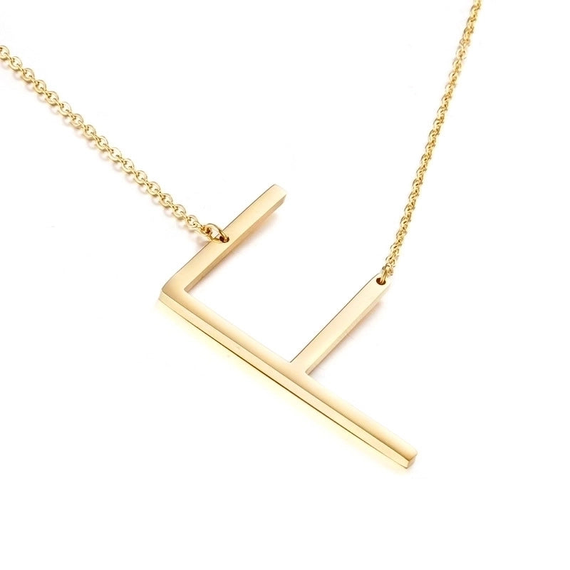 Titanium Steel 18K Gold Plated Minimalist Plating Letter Necklace