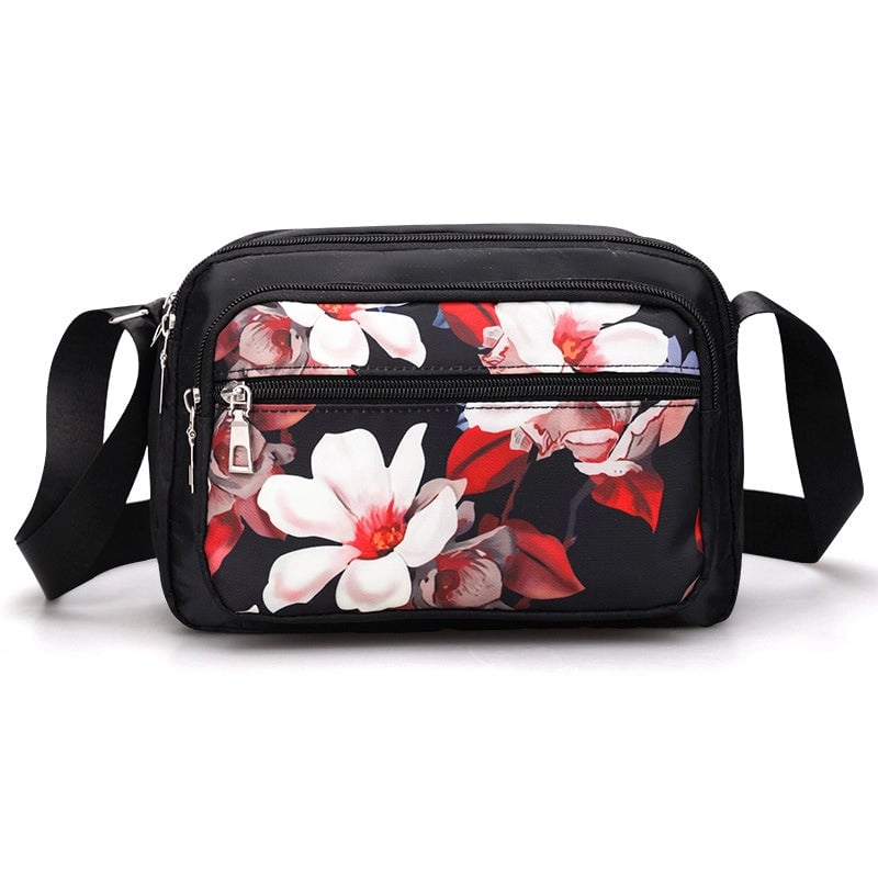 Women's Nylon Printing Streetwear Square Zipper Crossbody Bag