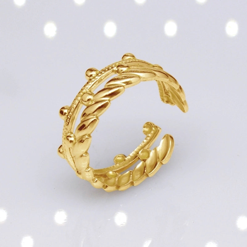 Retro Geometric Eye Solid Color Titanium Steel Plating Rings 1 Piece