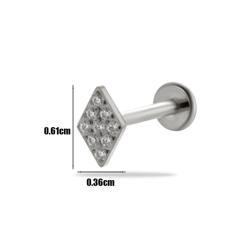 1 Piece Ear Cartilage Rings & Studs Minimalist Geometric Pure Titanium Plating Inlay Zircon