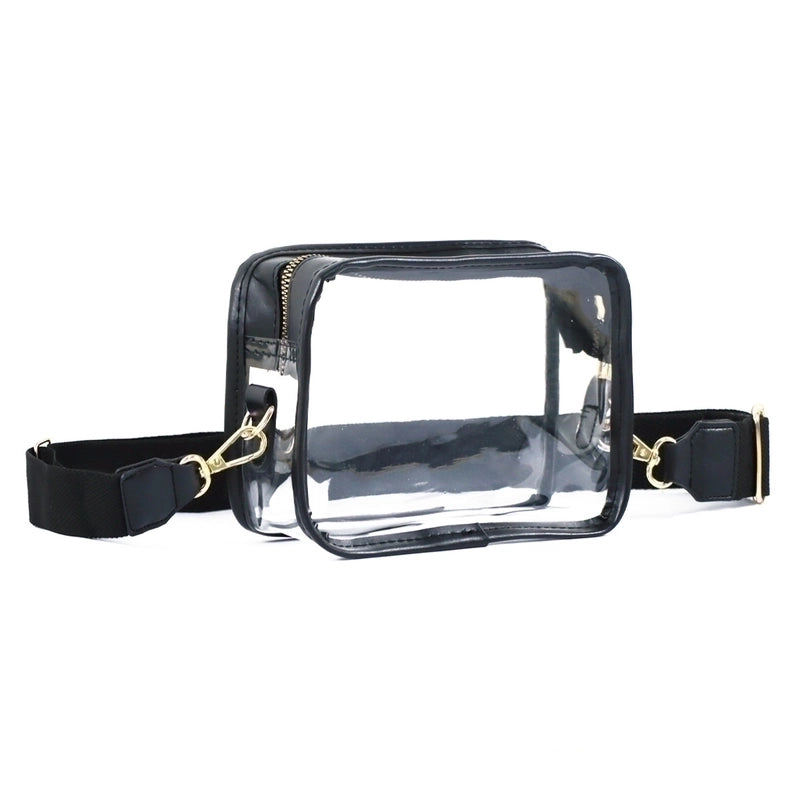 Women's Medium Pvc Solid Color Streetwear Transparent Square Zipper Crossbody Bag