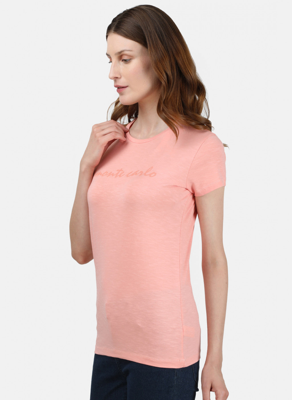 Womens Baby Pink Printed Top