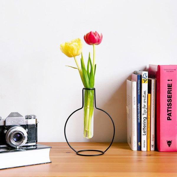 Silhouette Round Tube Vase Small - Black