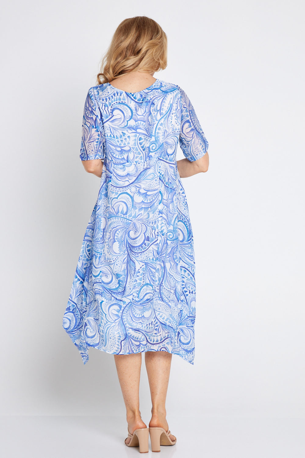 Ashmore Tencil Dress - Cobalt Watercolour Paisley