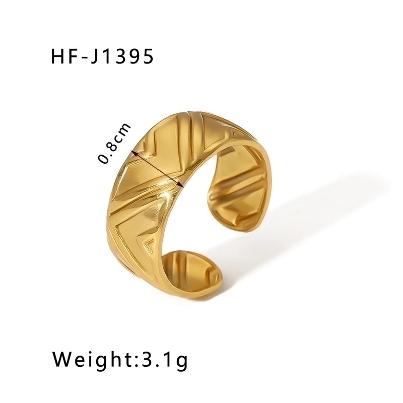 Stainless Steel 18K Gold Plated Modern Style Plating Geometric Open Rings