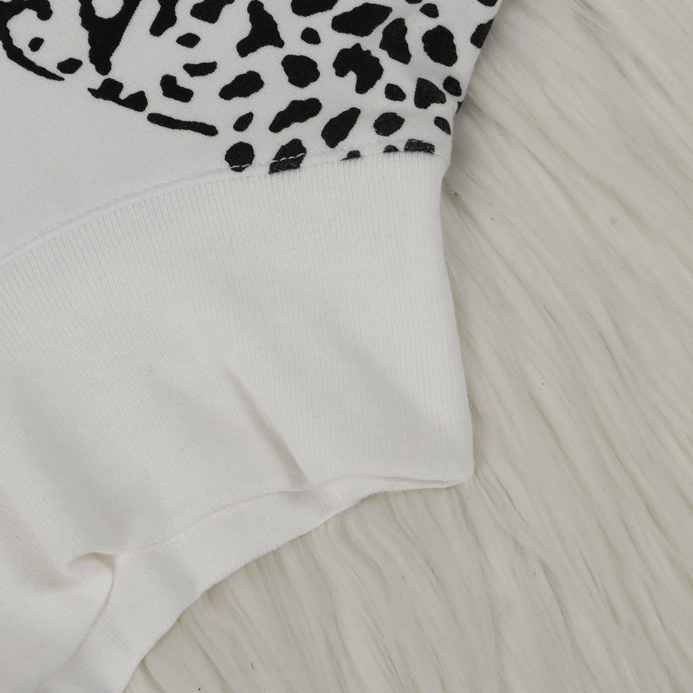 Turtleneck Leopard Mini Dress