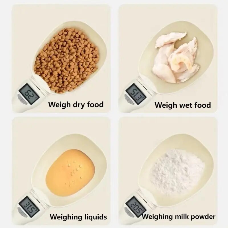 Pet Food Scale with LCD Display - Digital Measuring Spoon for Precise Feeding