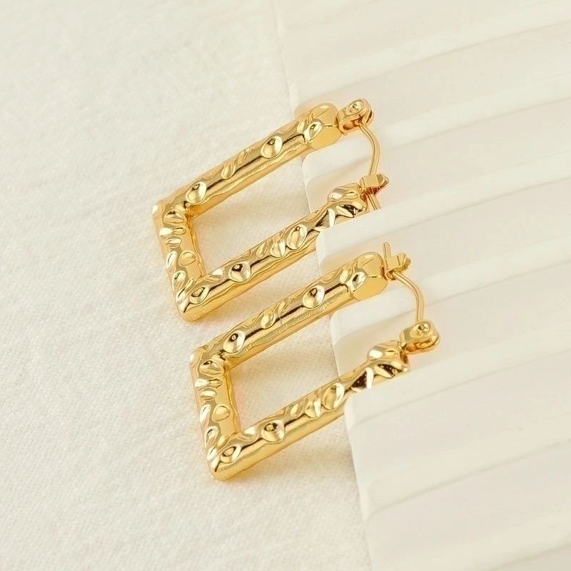 1 Piece Vintage Style U Shape Semicircle Round Polishing Plating Stainless Steel Titanium Steel Titanium Steel 18K Gold Plated Ear Studs