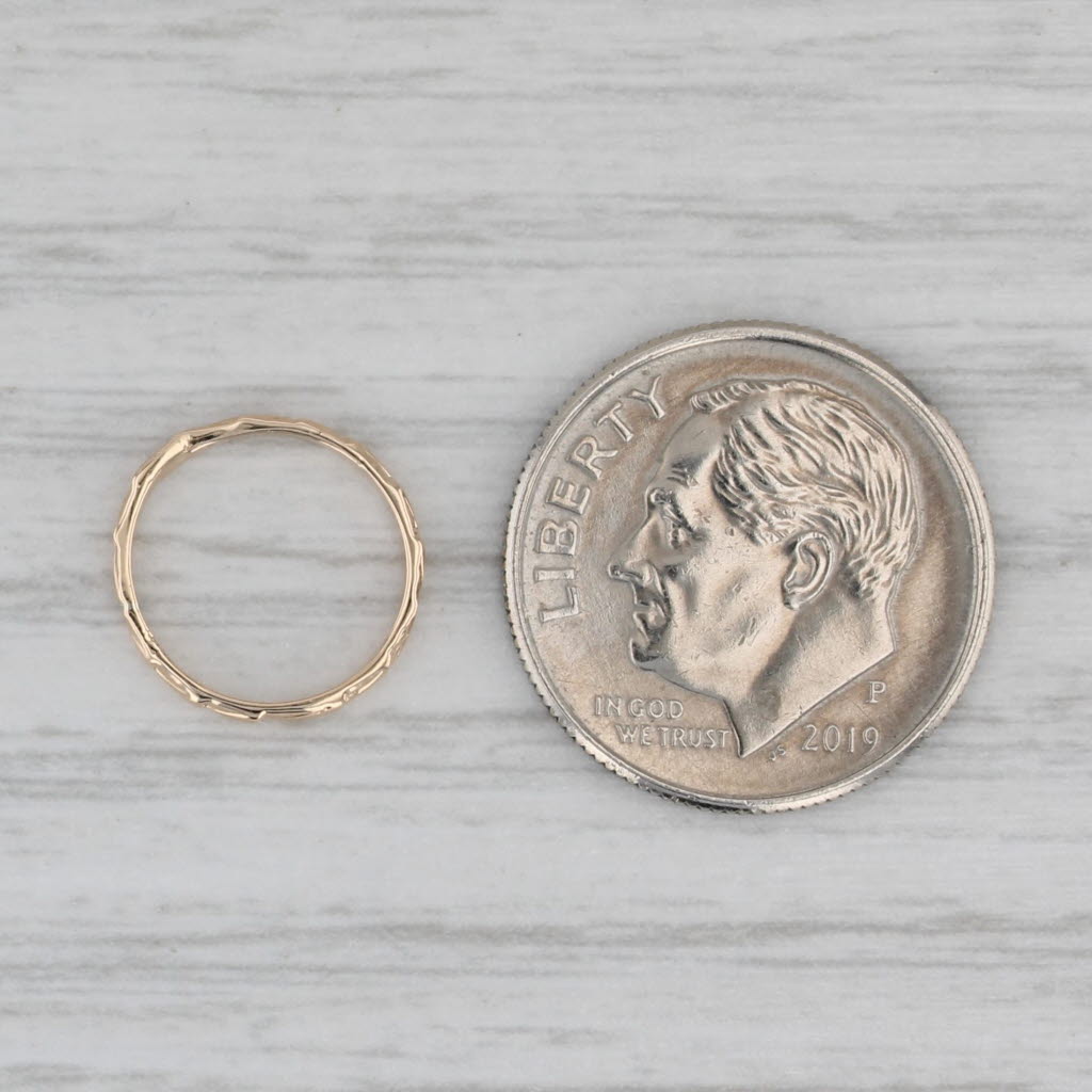 Floral Etched Baby Ring Small Size Vintage Band