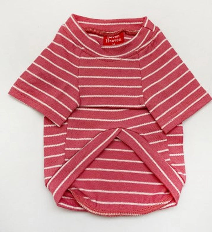Summer Simple Color Block Striped Pet Cotton Shirt