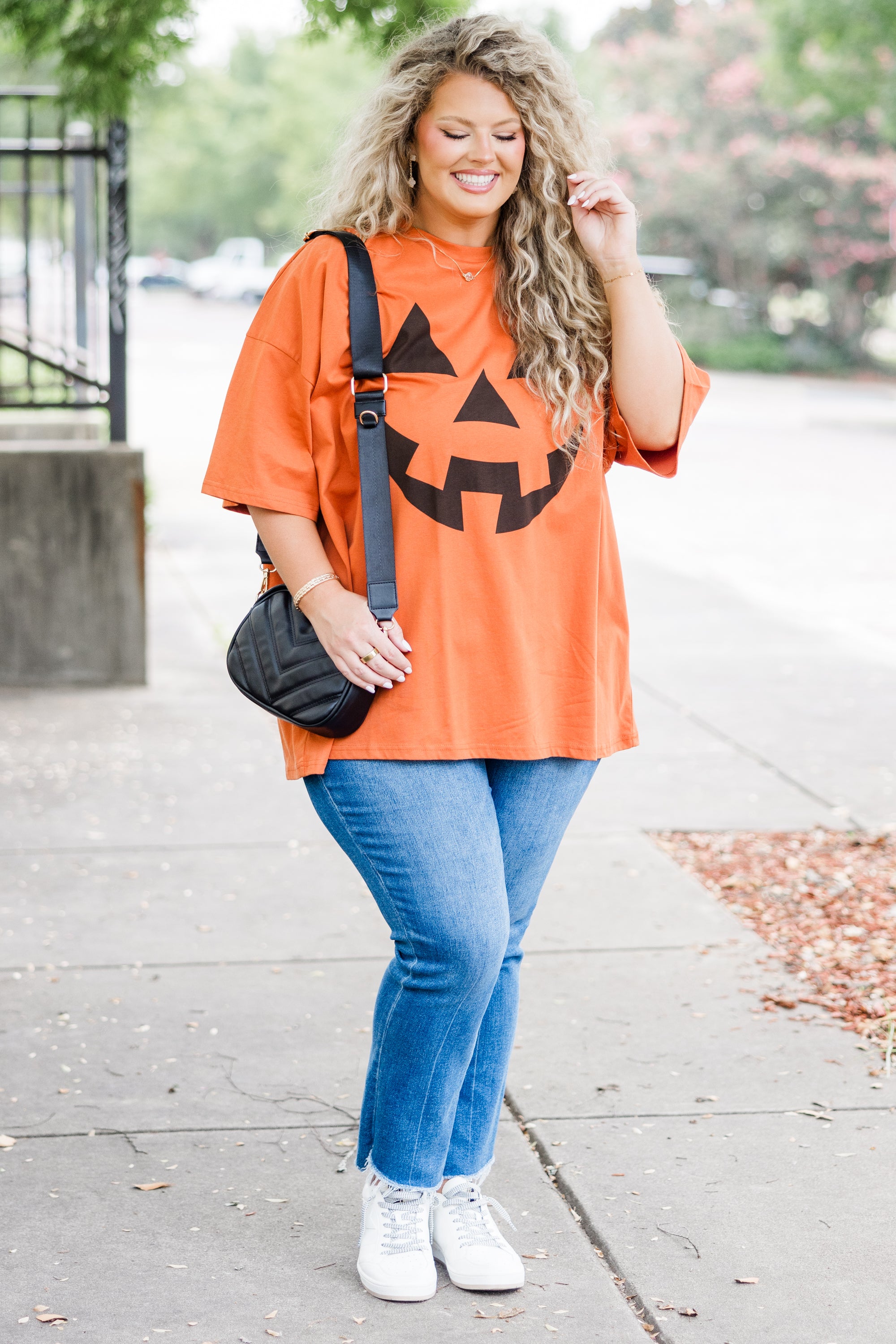 Oh My Pumpkin Boyfriend Tee. Rust