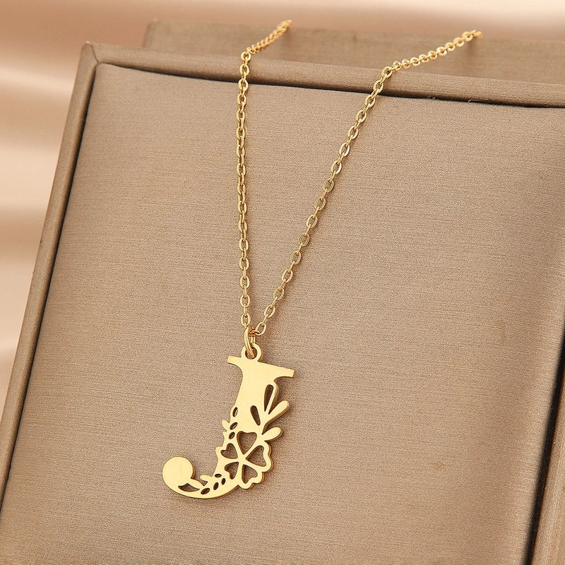 Basic Classic Style Letter Stainless Steel Plating Pendant Necklace