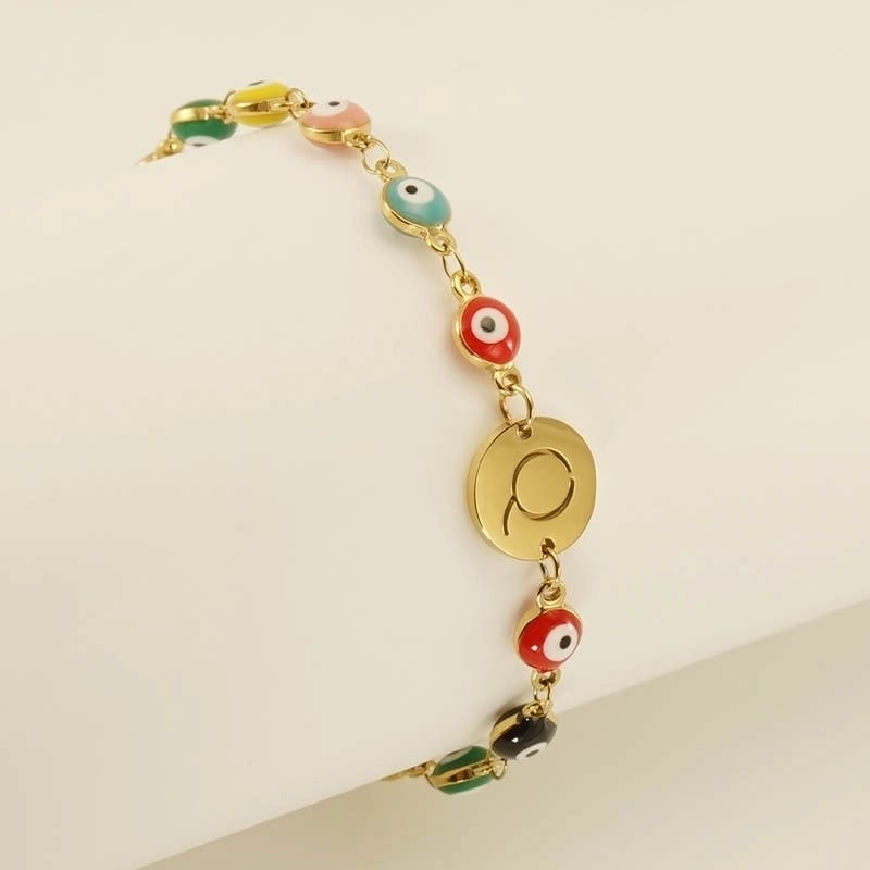 Titanium Steel Gold Plated Minimalist Classic Style Letter Plating Bracelets