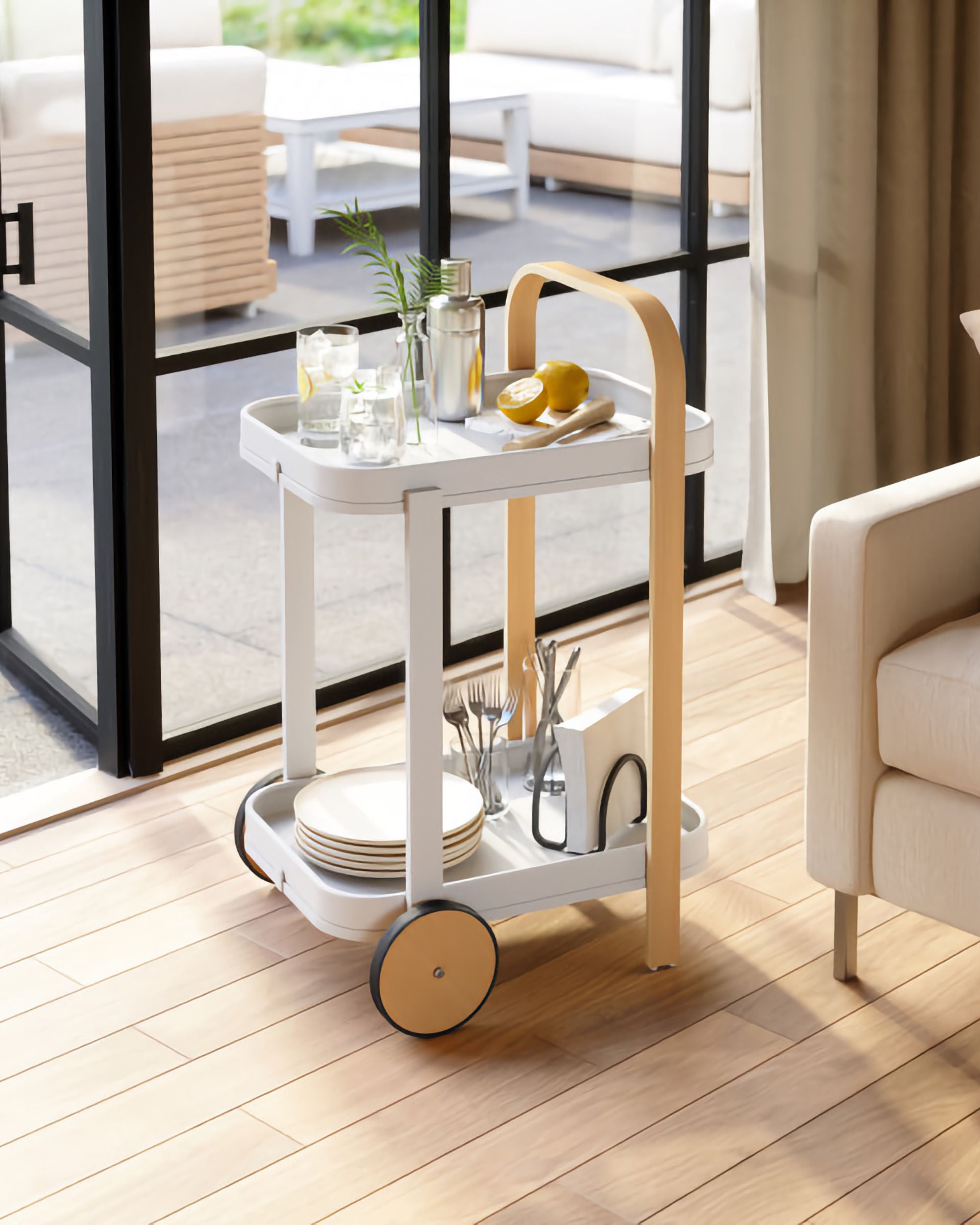 Umbra Bellwood bar/serving cart. Natural
