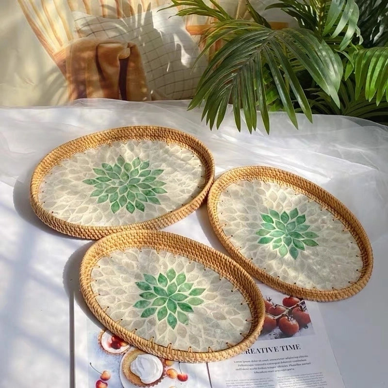 Pastoral Flower Grass Shell Fruit Plate