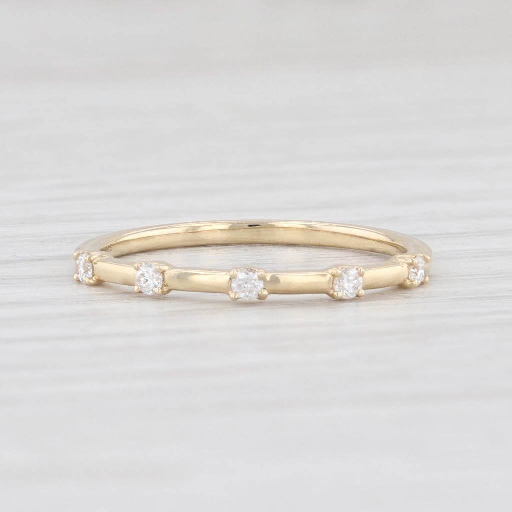 New Diamond Band 14k Yellow Gold Size 6.5 Wedding Stackable Ring