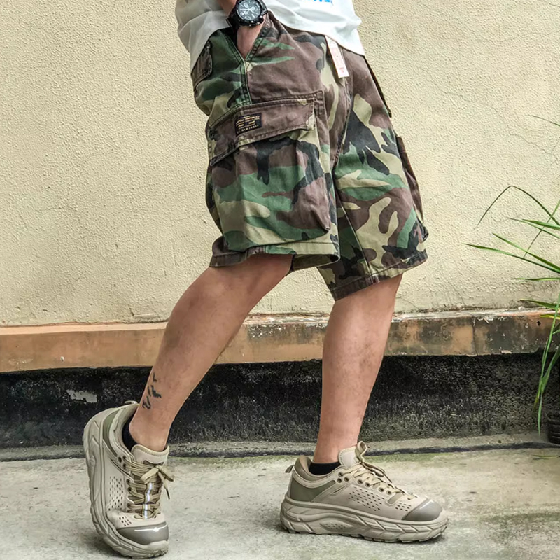 Vintage American Cargo Pocket Camouflage Wash Shorts