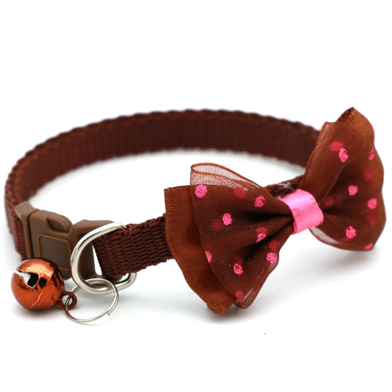 Cute Polypropylene Fiber Polka Dots Bow Knot Pet Collar