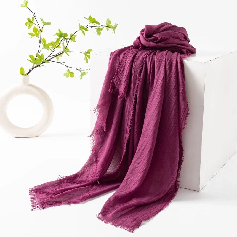 Women's Minimalist Solid Color Polyester Silk Scarf