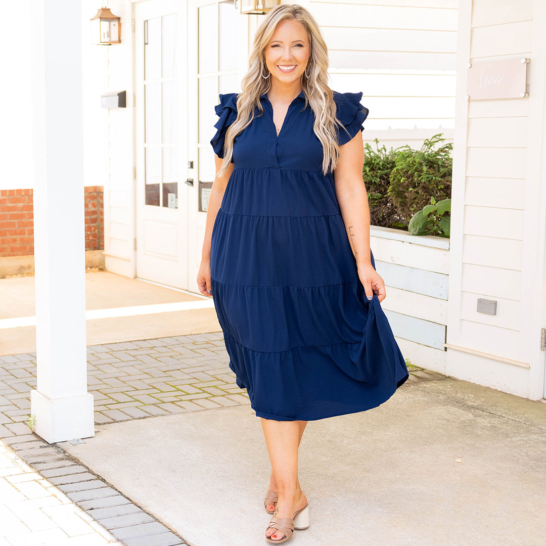 Play Time Dress. Navy