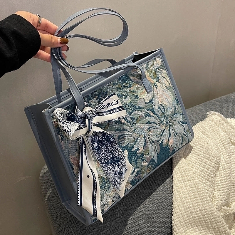 Women's Medium All Seasons Pu Leather Printing Vintage Style Square Zipper Shoulder Bag