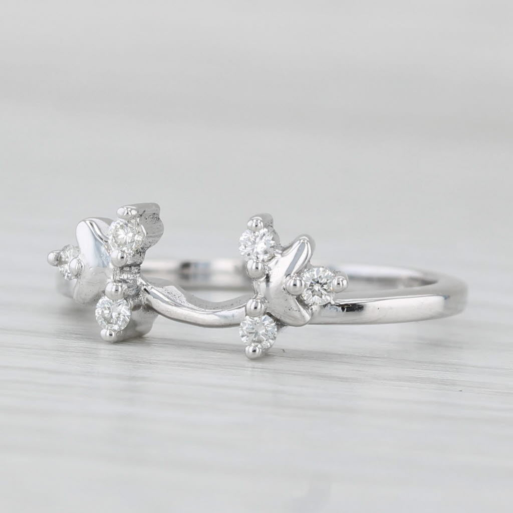 0.12ctw Diamond Ring Jacket Guard 14k White Gold Wedding Band Size 6