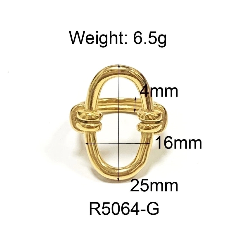 Commute Geometric 304 Stainless Steel Titanium Steel 18K Gold Plated Plating Rings
