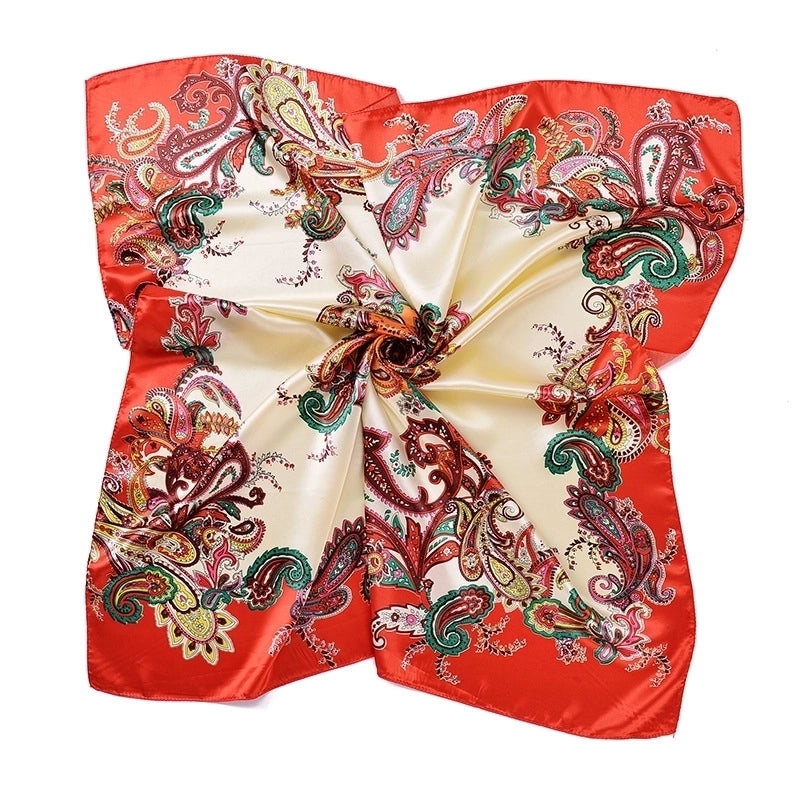 Women's Minimalist Flower Satin Printing Scarves & Gloves