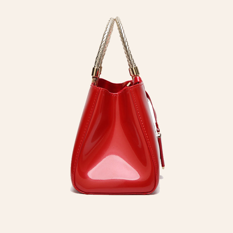 Glossy Patent Leather Fashion Bridal Tote Bag