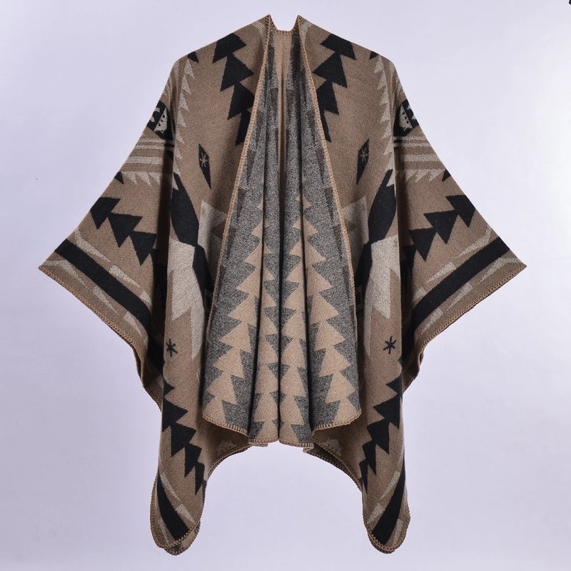 Women's Retro Ethnic Style Color Block Polyester Acrylic Scarf