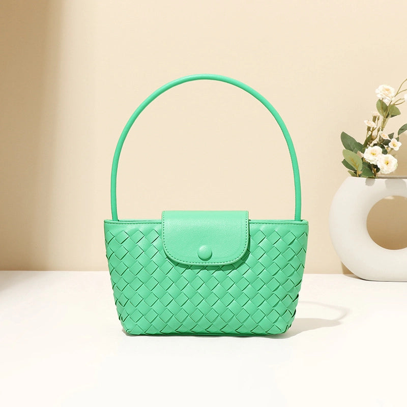 Women's Small Pu Leather Solid Color Streetwear Square Flip Cover Shoulder Bag