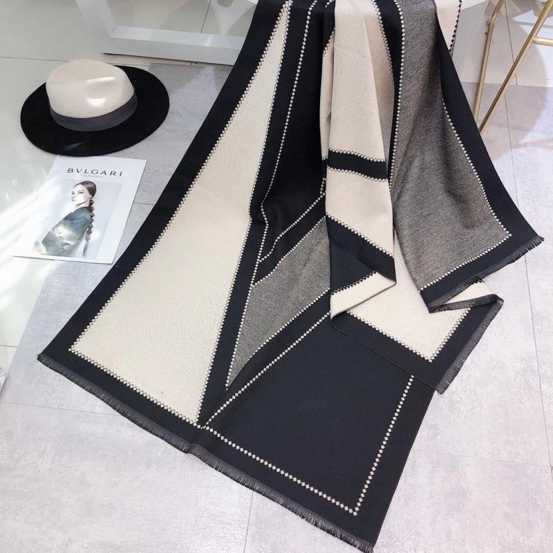 Women's Basic Minimalist Color Block Imitation Cashmere Printing Scarf