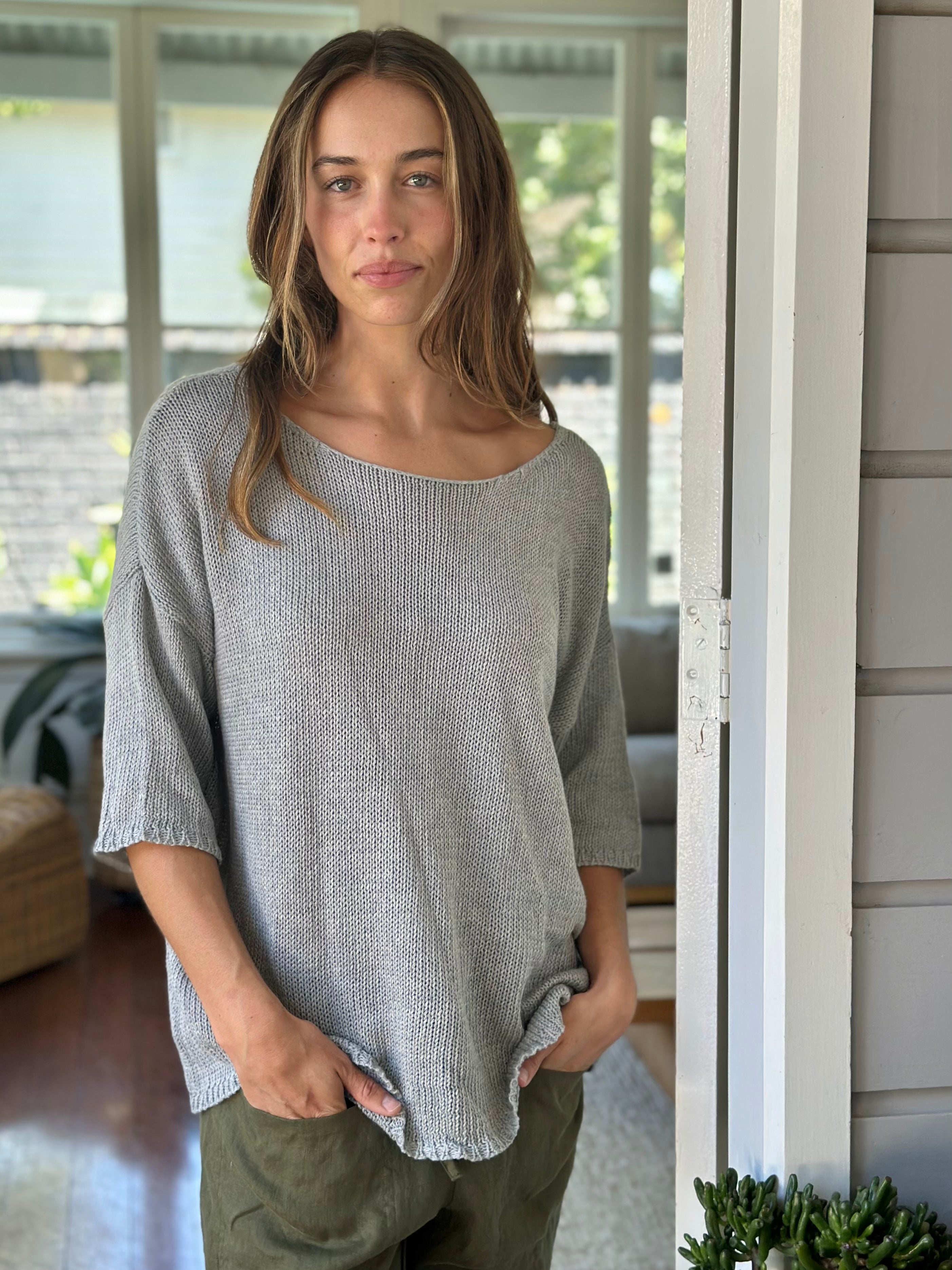 top - pebble cotton knit
