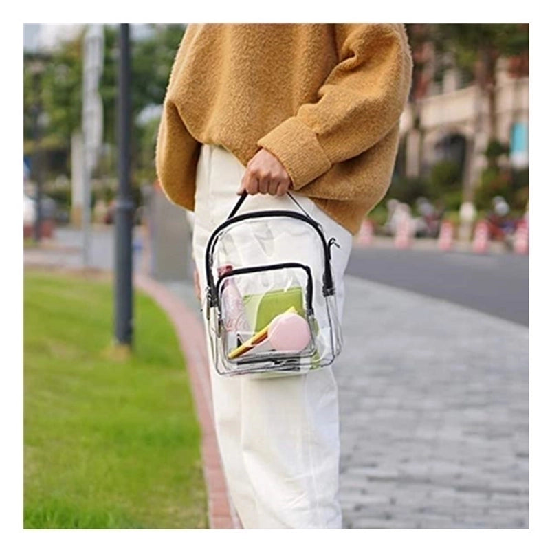 Women's Pvc Solid Color Streetwear Transparent Square Zipper Crossbody Bag