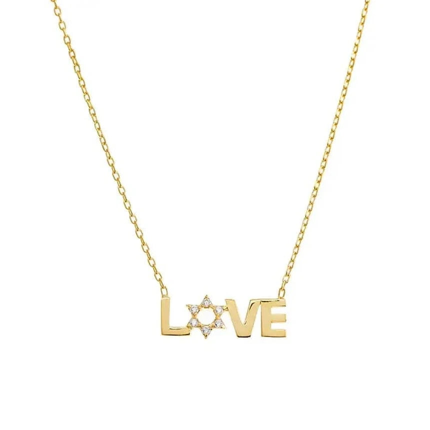 Star of David Love Necklace - Gold