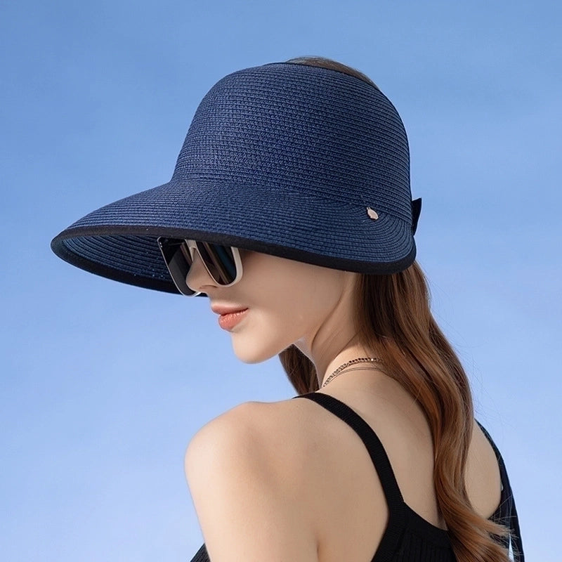 Women's Elegant Basic Solid Color Big Eaves Straw Hat