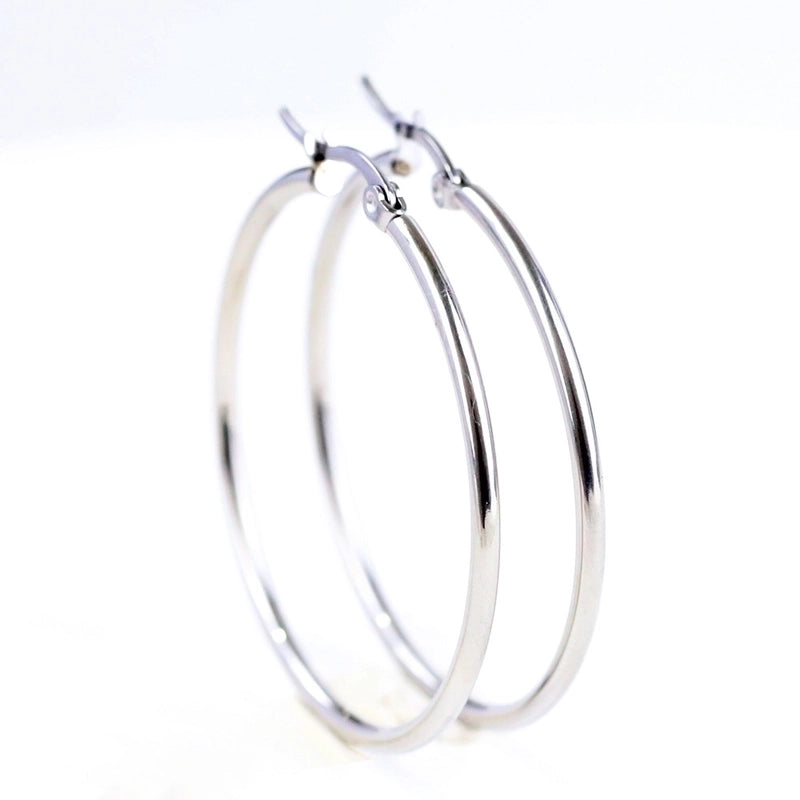 Minimalist Round Titanium Steel Plating Earrings 1 Pair