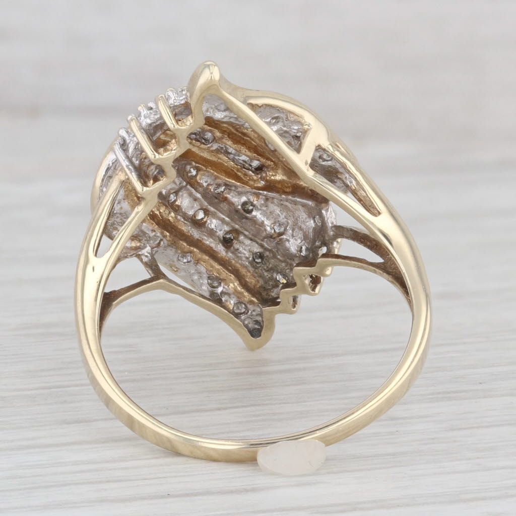 0.17ctw Diamond Cluster Ring 10k Yellow Gold Size 9.5