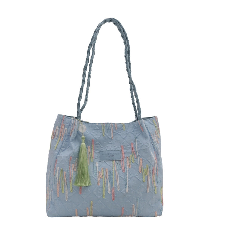 Women's Medium Canvas Solid Color Preppy Style Classic Style Square Zipper Shoulder Bag