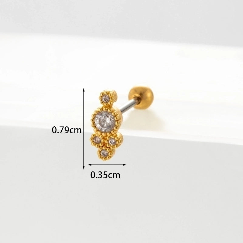 Ear Cartilage Rings & Studs Geometric Copper Plating Artificial Gemstones