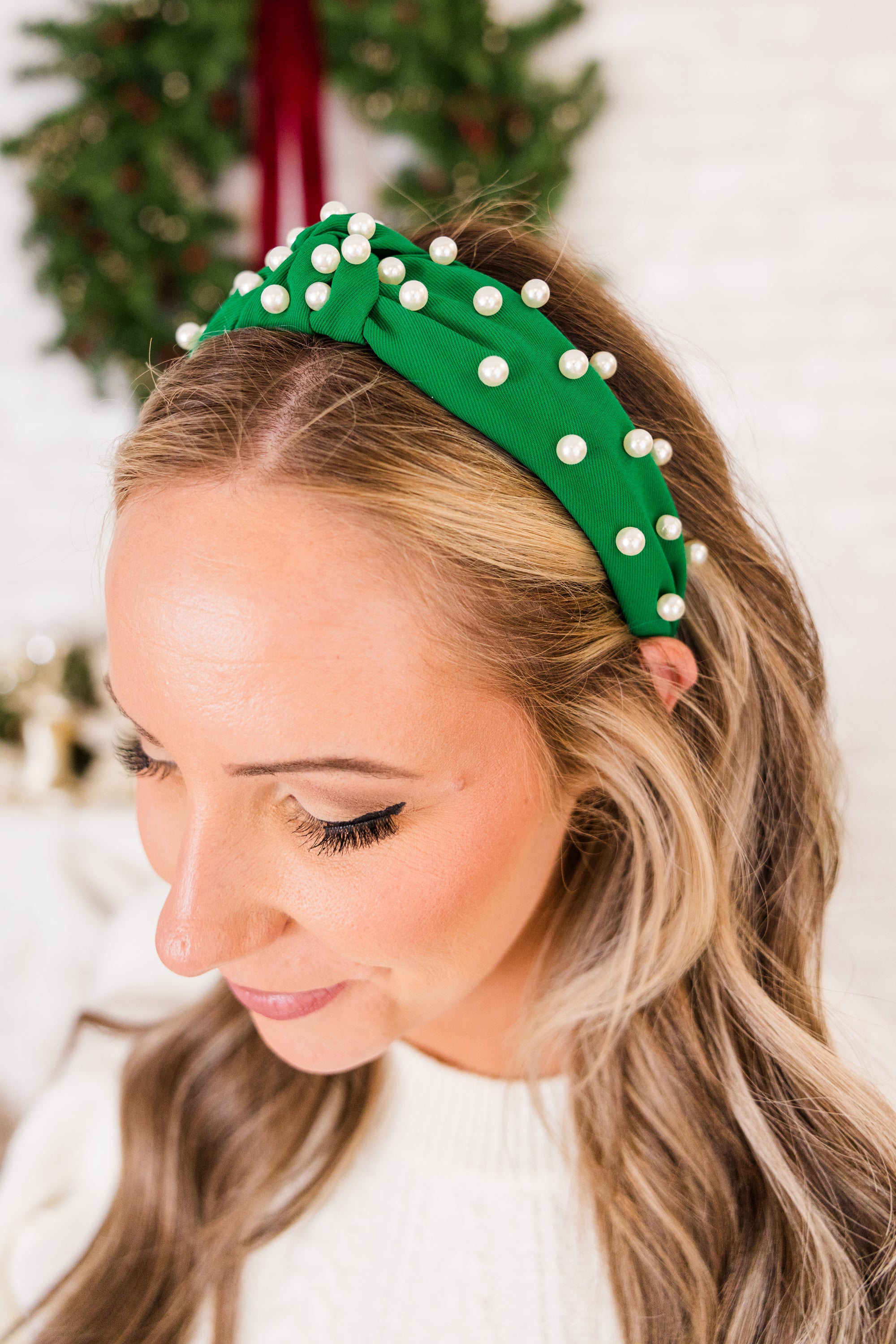 Jingle Ladies Headband. Green