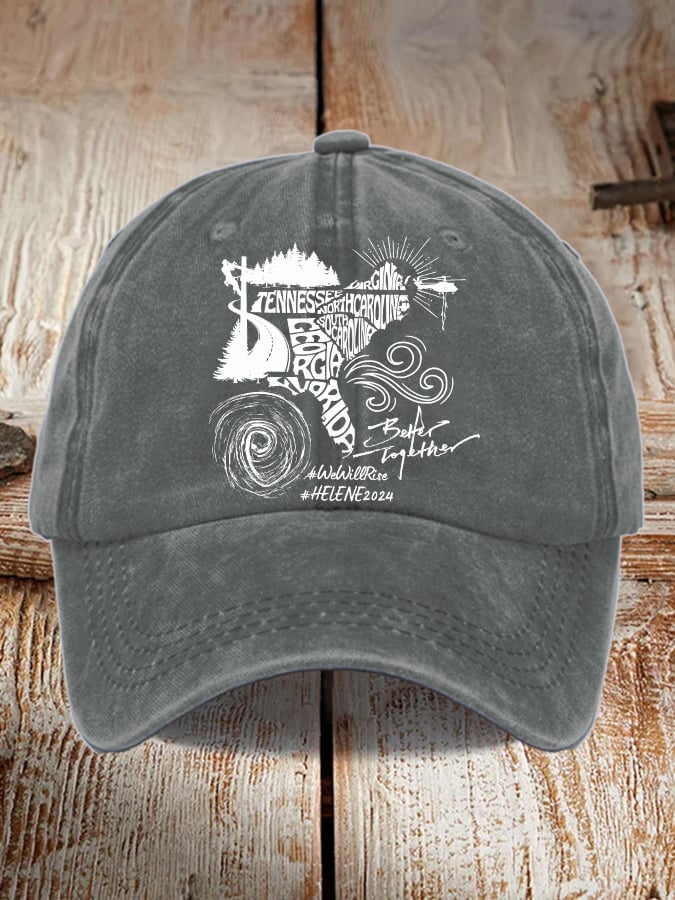 Men's and Women's Hurricane Helen Disaster Relief Washed and Distressed Hats