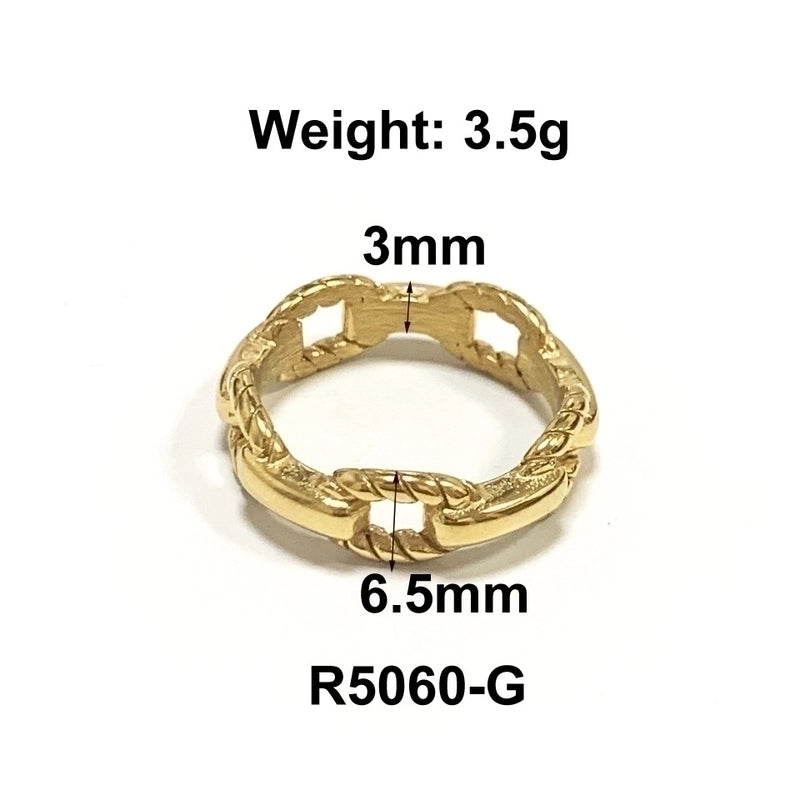 Fashion Solid Color 304 Stainless Steel Titanium Steel 18K Gold Plated Plating Rings