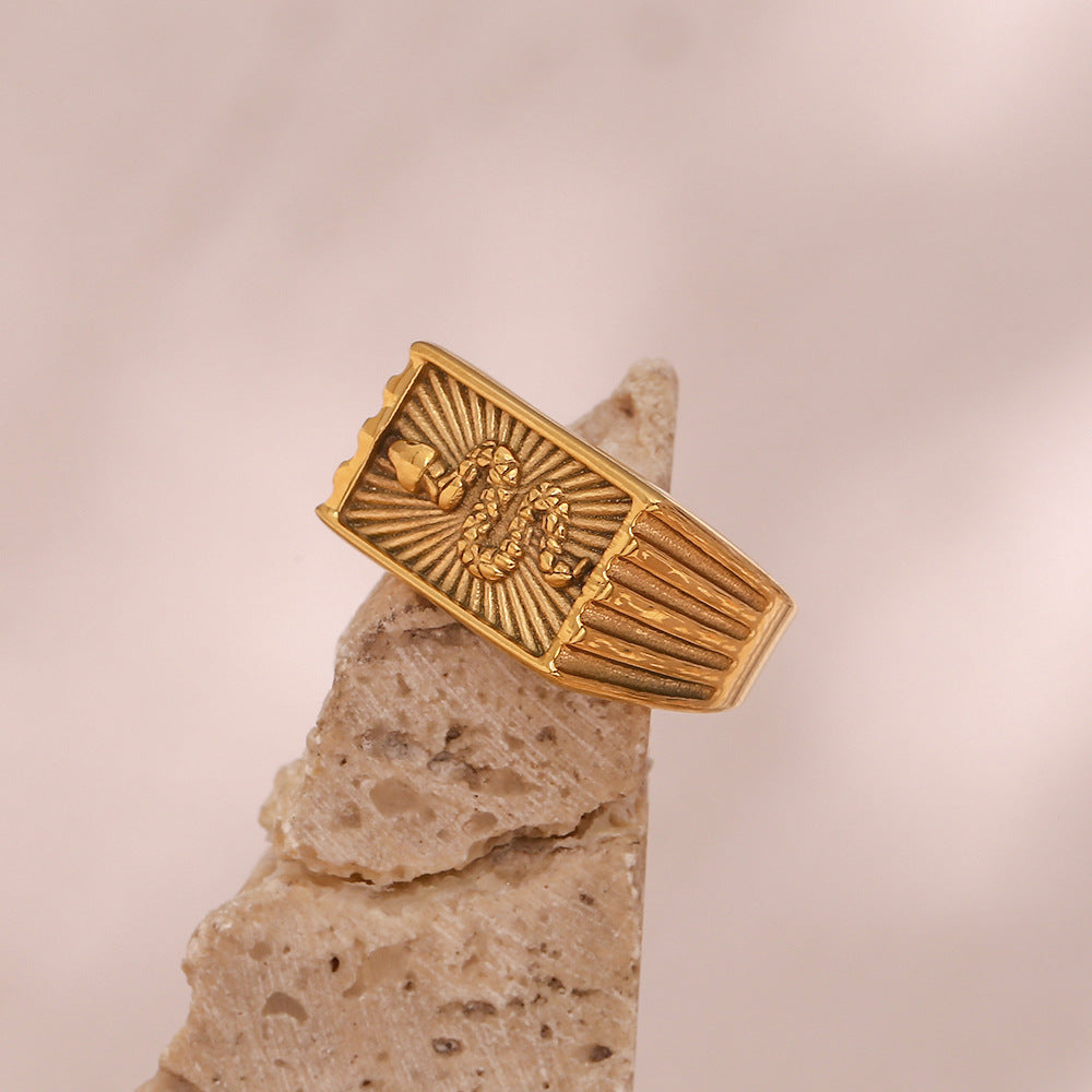 Expressive Fashion Snake  Zodiac Animal Stainless Steel 18K Gold Plated Rings