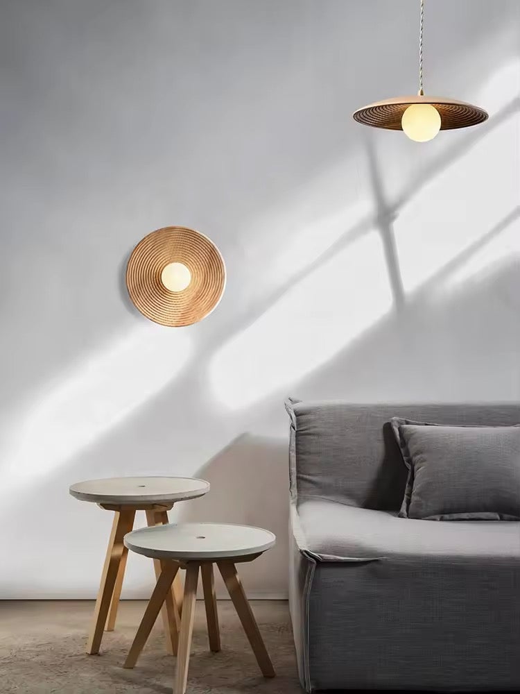 Rustic Woven Wall Sconce with Warm Ambient Glow