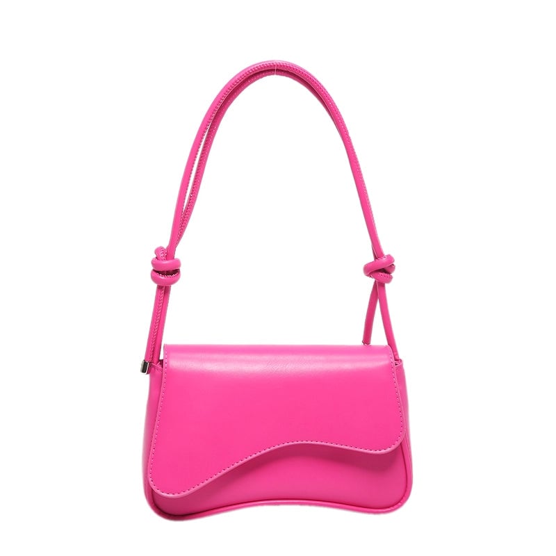Women's Pu Leather Solid Color Streetwear Square Flip Cover Shoulder Bag Underarm Bag