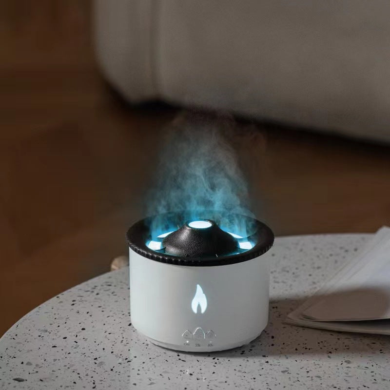 New creative ultrasonic essential oil humidifier. Volcano aromatherapy