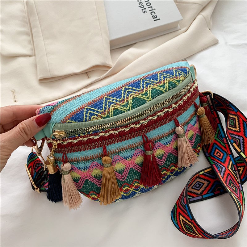 🔥BIGGEST SALE - 49% OFF🔥🔥Colorful Woven Waist/Shoulder Bag